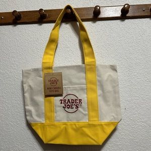 Trader Joe’s mini canvas tote yellow